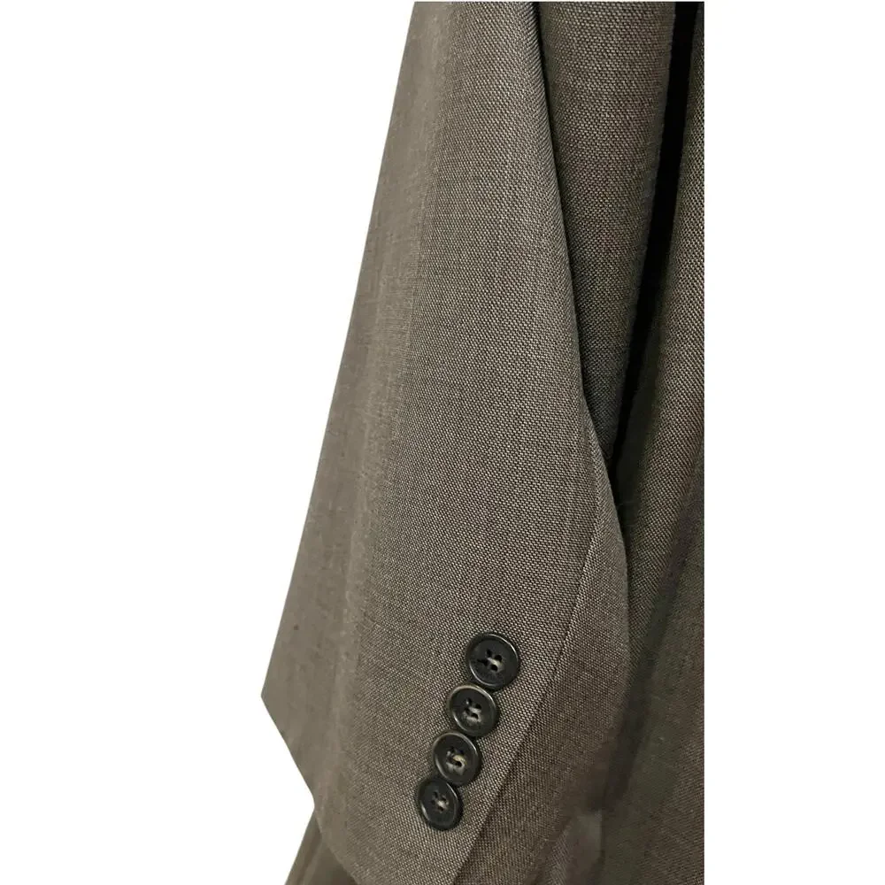 Tommy Hilfiger 3 Piece Suit Mens XL 52 Brown/Taupe Wool Vest Pants Formal